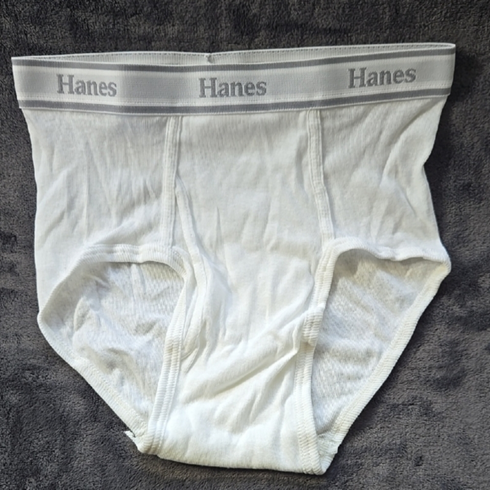 Hanes White Briefs with Wide Elastic Waistband